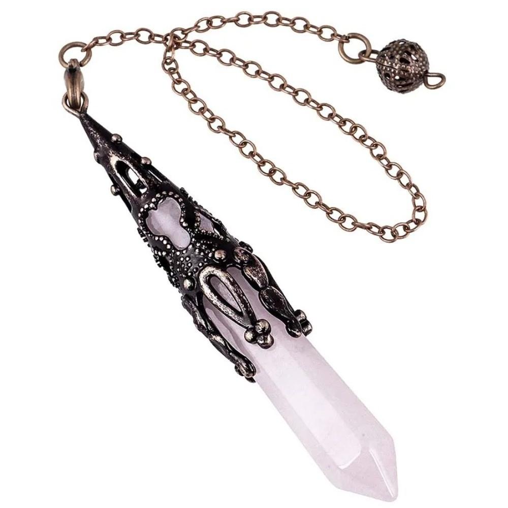 Energy Crystal Pendulum Spiritual Gem Stone Pendant Retro Reiki Pendulum  Dowsing