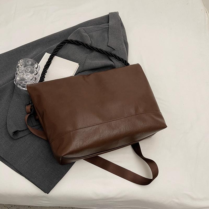 Provazové rukojeti Design Velké PU kožené kabelky Crossbody pro ženy 2024 jarní módní návrhář Dámské kabelky přes rameno