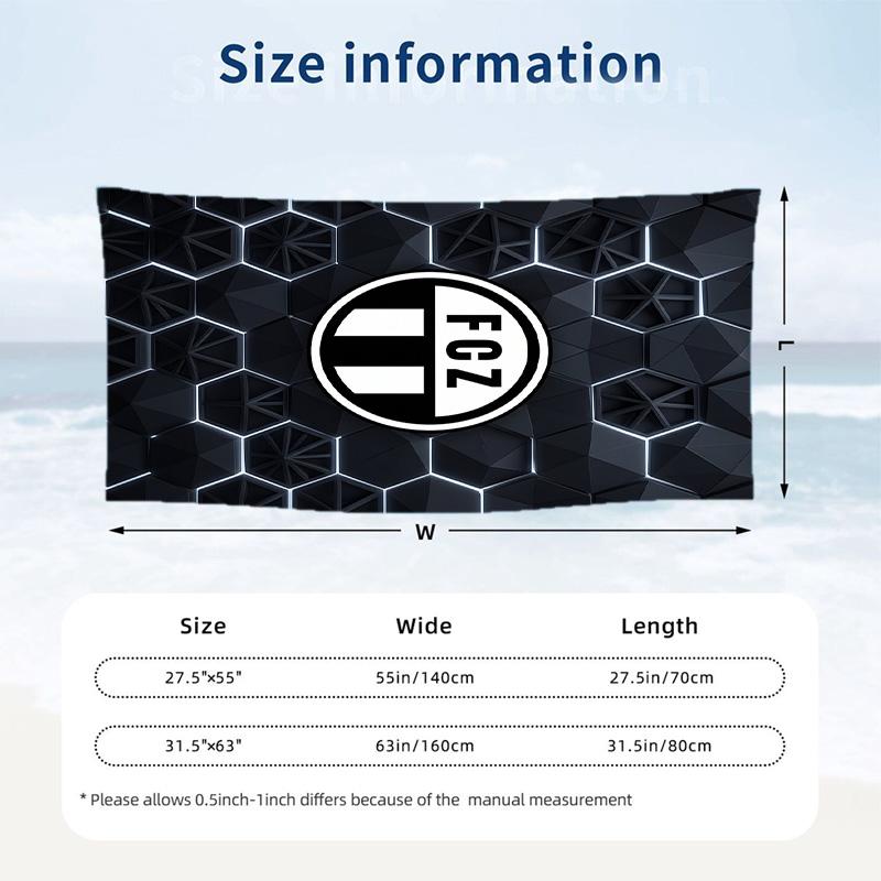 Telo Mare Asciugatura Rapida Stampa FC Zürich Microfibra Assorbente Portatile da Viaggio Asciugamano per Nuoto