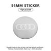 4Pcs 56MM Car Hubcaps Emblem Stickers Auto Wheel Hub Center Cover Decal For Audi A3 A4 B8 8P 8V A6 C7 A5 Q5 B7 B6 B9 QUTTRO Q3