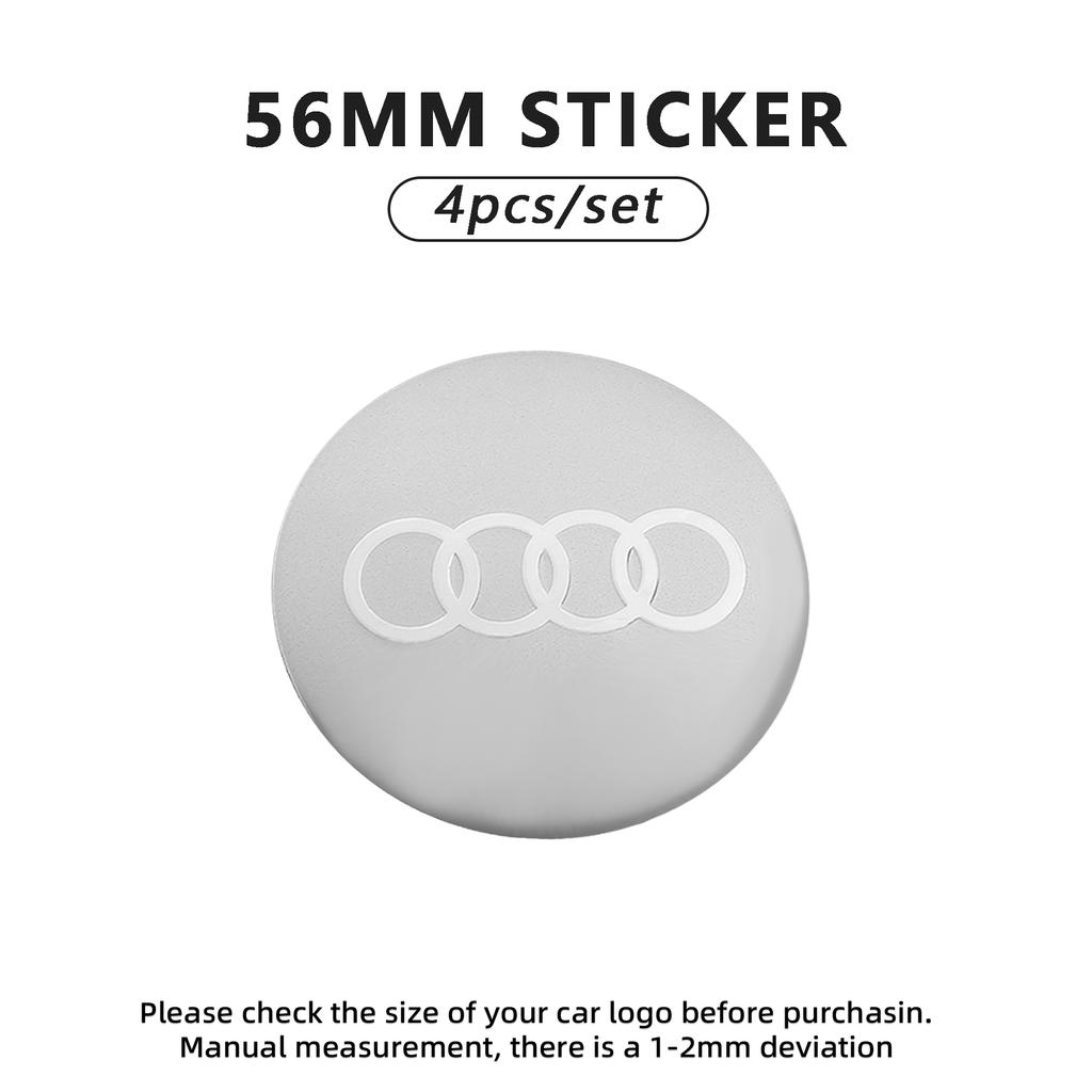 4Pcs 56MM Car Hubcaps Emblem Stickers Auto Wheel Hub Center Cover Decal For Audi A3 A4 B8 8P 8V A6 C7 A5 Q5 B7 B6 B9 QUTTRO Q3
