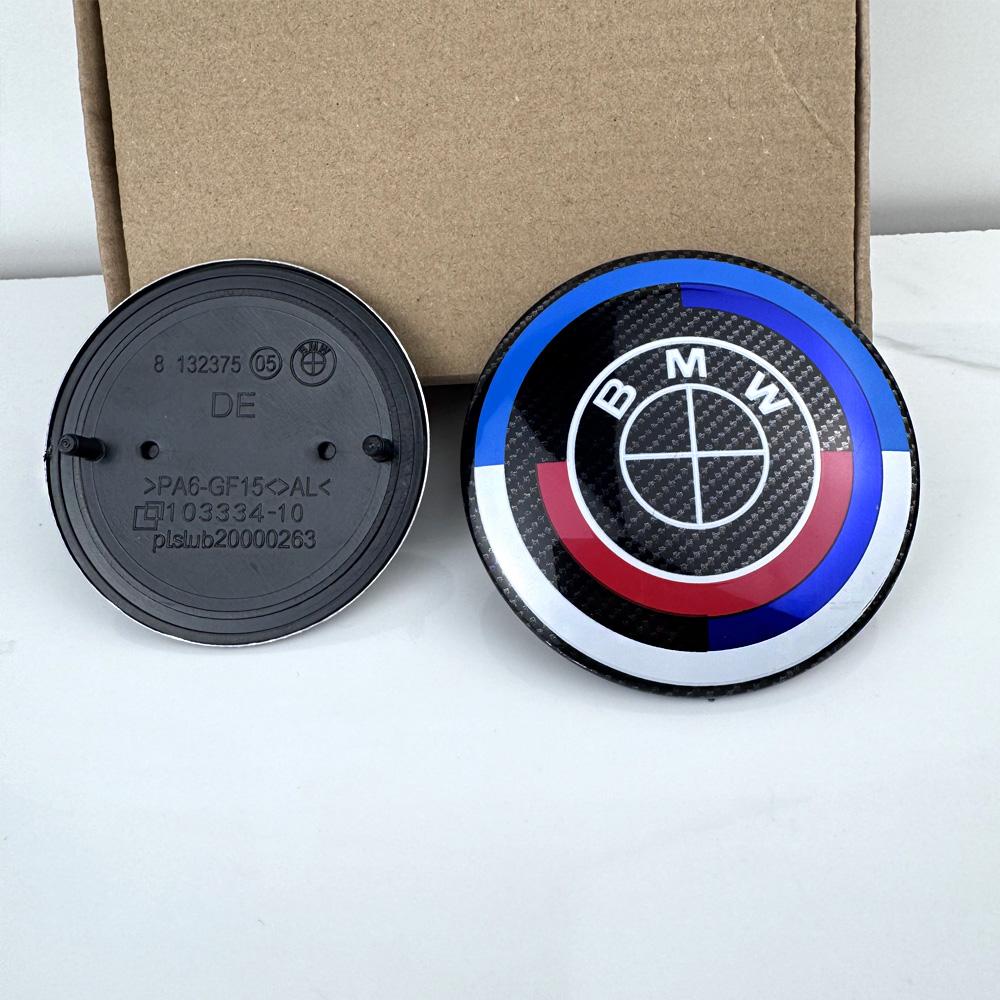 ZDZK8 Carbon 50th Car Emblem Badge Hood Front Rear Trunk Logo For Bmw E46 E39 E38 E90 E60 Z3 Z4 X3 X5 1148132375 Accessories