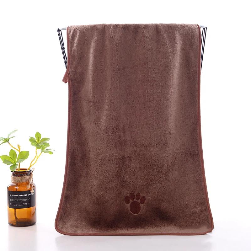 35*75 50*100Cm Microfiber Pet Bath Towel Embroidered Super Soft Absorbent For Cats Dogs Grooming