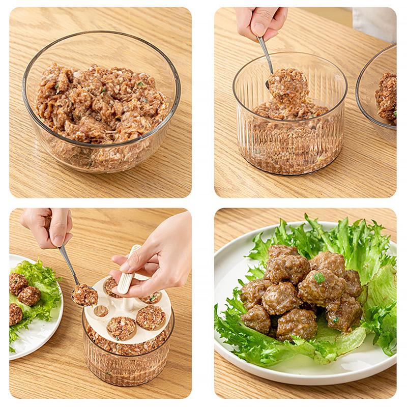 Translucent Meatball Maker Manual Meatball Maker 5 Balls Meatball Maker Tool ?Kitchen Meatball Mold Kitchen Extruded Meatball