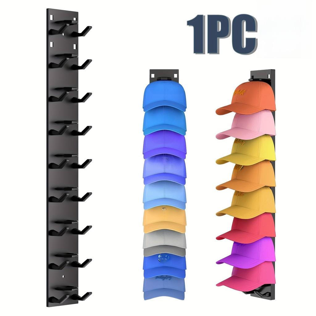Strong Adhesive Baseball Cap Storage Rack | Multi-Layer Hat Display Shelf for 9/18 Baseball Caps, for Wardrobe Door and Bedroom
