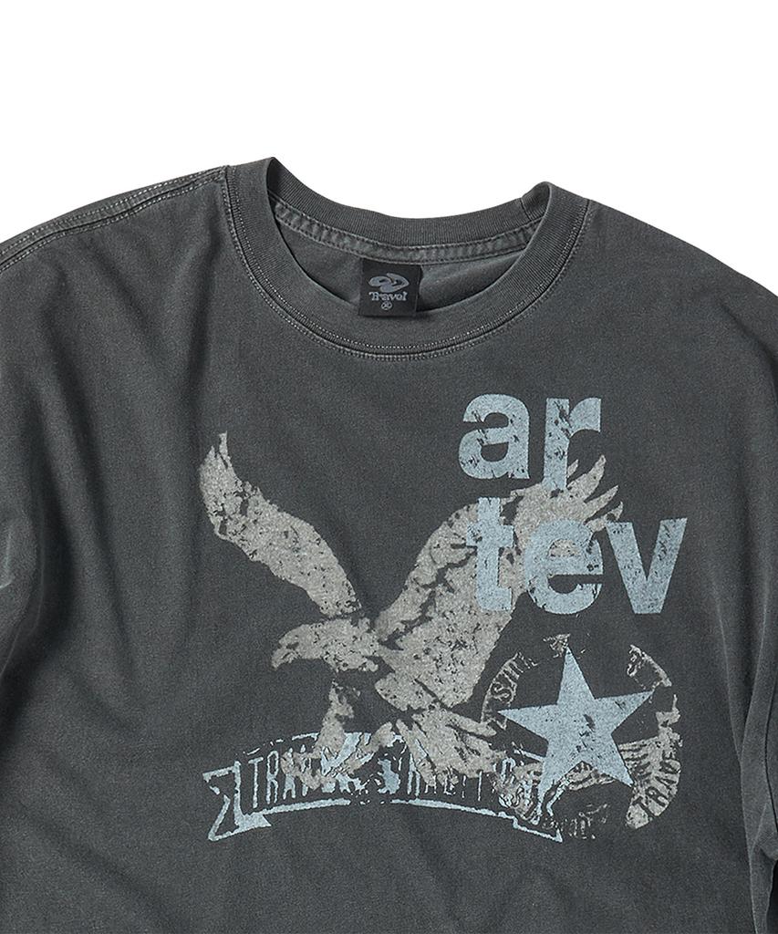 TRAVEL Imperial Pigment Short Sleeve T-Shirt Black Charcoal