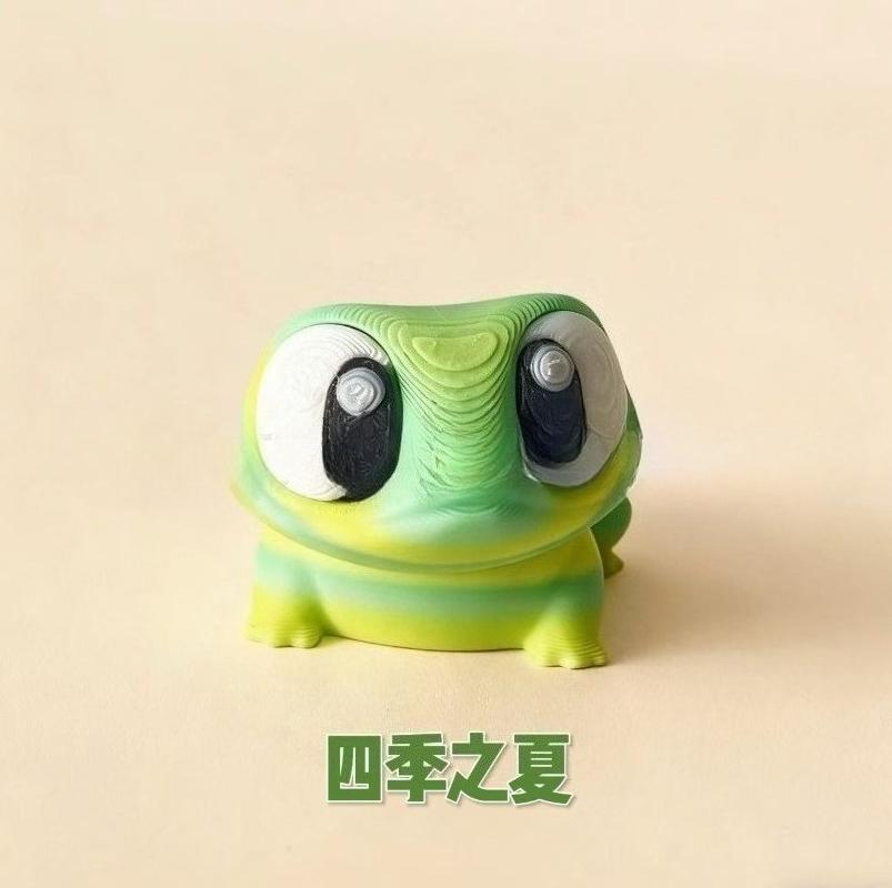 3D Printed Cute Big-Eyed Frog Model - Full Body Articulated Movable Joints, Realistic Simulation Pet Figure for Collectors