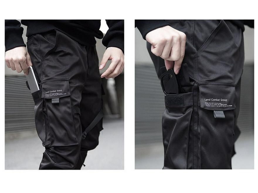 Men's Trendy Tactical Paratrooper Overalls: Li Xian & Han Shangyan Style Ribbon Leggings
