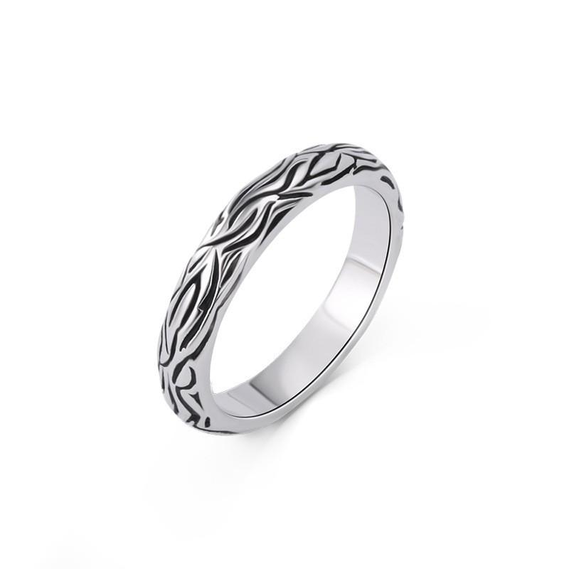 Adjustable Open Ring Couples Sterling Vintage Artistic Geometric Design Unisex Gift Adjustable Open Band