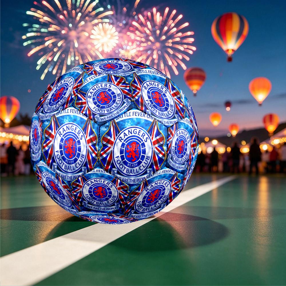 1pc Size 5 Rangers FC Design Soccer Ball - Anti-slip Football for Outdoor Sports Activities, Durable Ball for Game Play