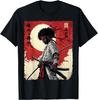 Afro American Samurai Anime Cartoon Japanese Bushido Warrior T-Shirt