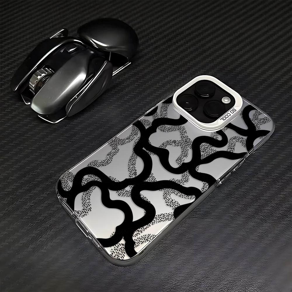 New Fashion Black Lines Phone Case for Samsung Galaxy A73 A56 A55 A36 A35 A26 A25 A15 5G A24 A23 A22 A52 A71 A72 4G Matte Cover