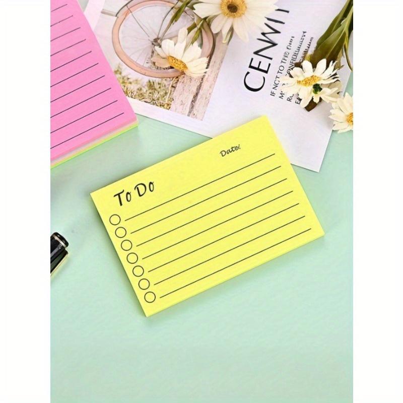 1 Pad Strong Adhesive Colored Sticky Note, Creative Memo Pad for Students Back To School(Pink/Blue)