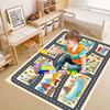 Educational Kids Car Play Rug for Playroom and Classroom, Non-Slip City Life Carpet for Toy Cars, Ideal Gift for Boys and Girls