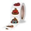 500pcs Stationery Supplies Self-adhesive Poop Emoticons Sticker Seal 1inch Stationery Sticker Funny Reward Sticker Office