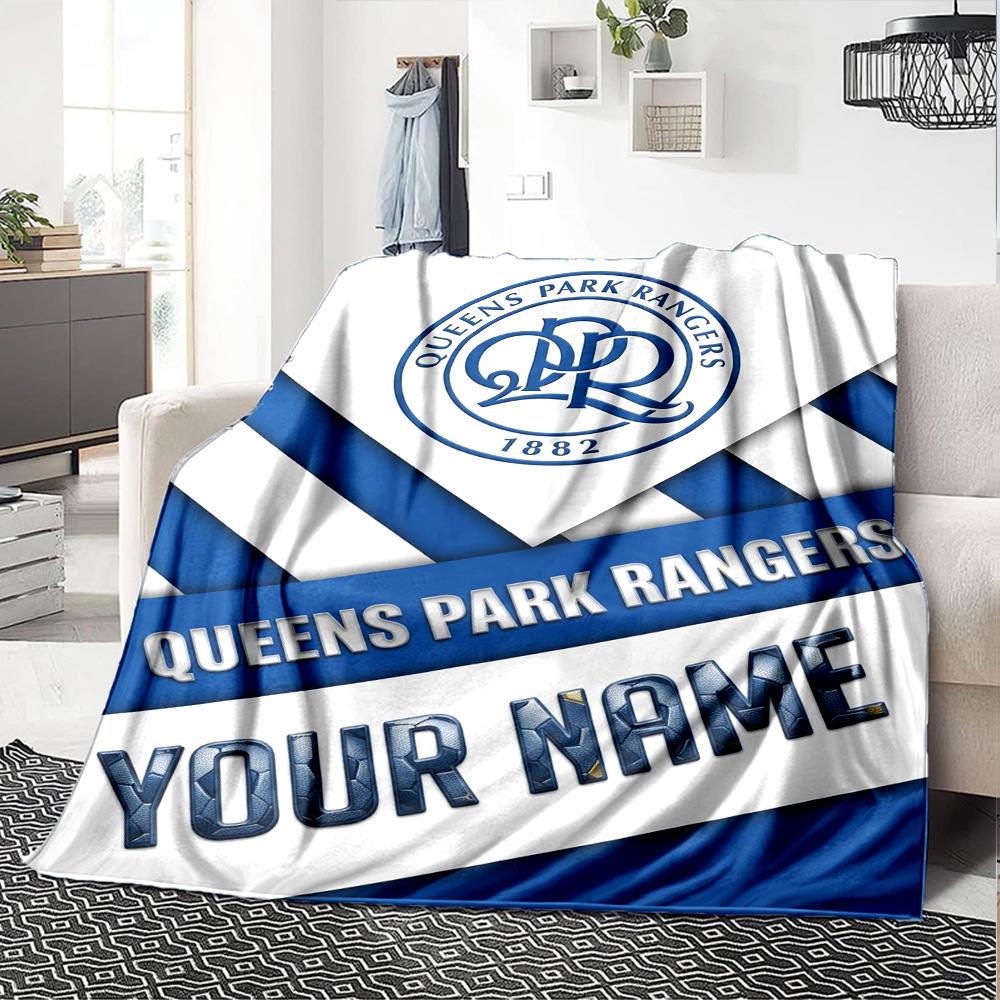 Name Custom Queens Park Rangers Print Flannel Blanket High Quality Warm Comfortable Cover for All Seasons Perfect for Gifts Home Decor