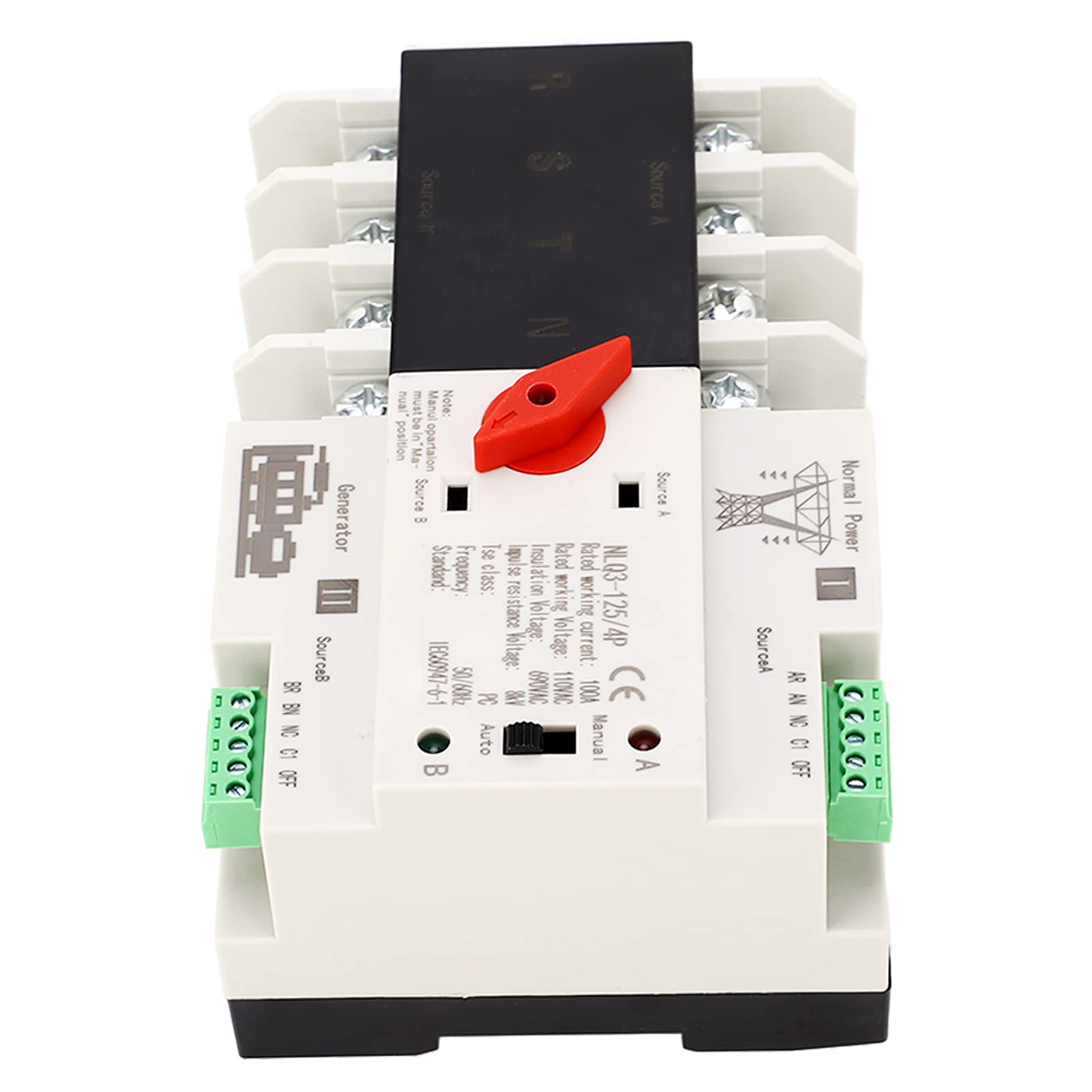 

Yosoo 4P Switching Control 4P Dual Power Automatic Transfer Power Transfer NLQ3 100A High-Speed Switch, Specifications, Switch, Switch, 125, 4P,