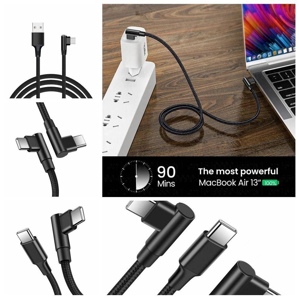 90 Grad 90 Grad Typ-C-Kabel Nylongeflecht Doppelt abgewinkelt Typ-C auf Typ-C-Kabel Computer