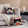 Cozy Cartoon Christmas Gift Cute Cat Cushion Cover Linen Pillow Case Soft Breathable Protective Couch Room Decoration