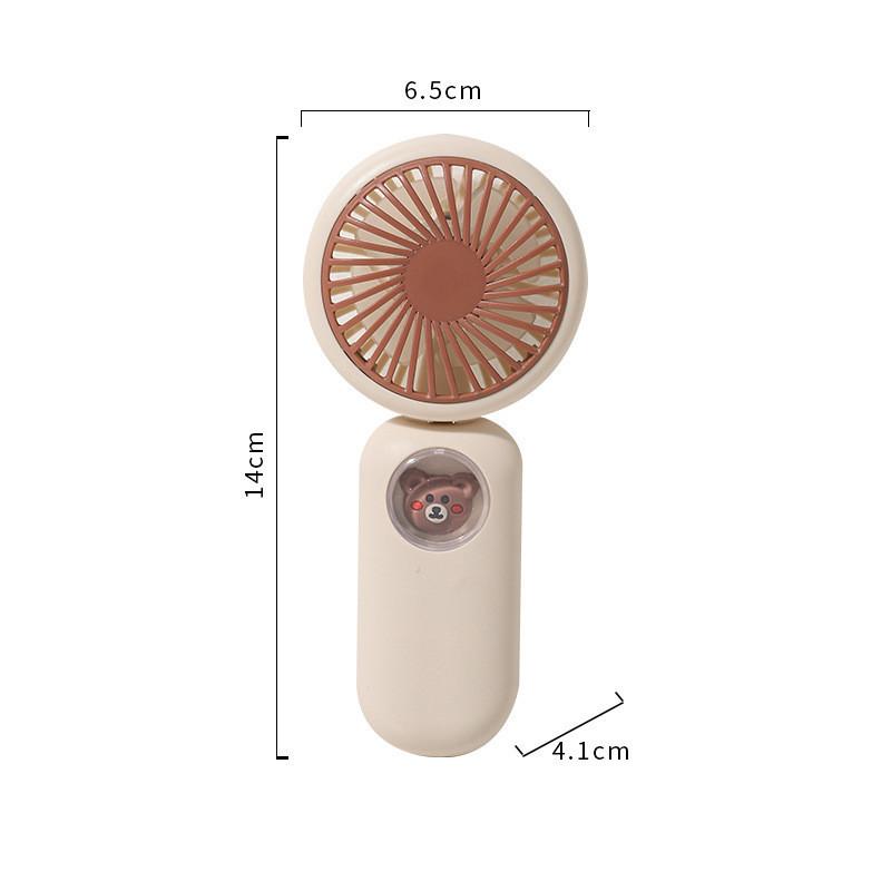 Cartoon Cute Pet Handheld Mini Fan Foldable Portable Usb Rechargeable Apricot/ Pink) абрикосовый