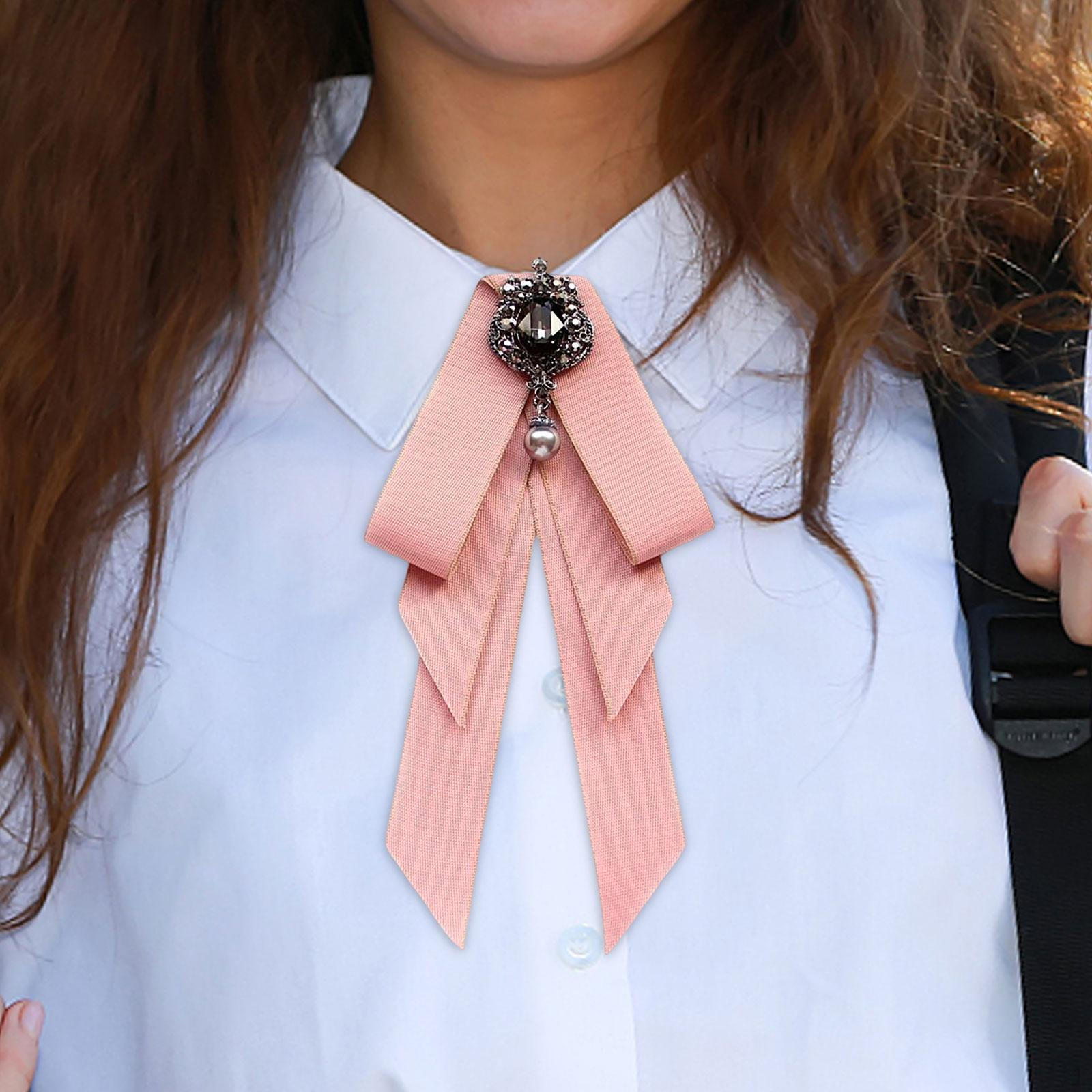 

Галстук-бабочка для женщин, галстук с бантом, элегантная лента, винтажный студенческий стиль, однотонные галстуки-бабочки