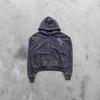 Cross-border new high street new street trend printing two-piece zipper hooded sweater telescopic leggings
