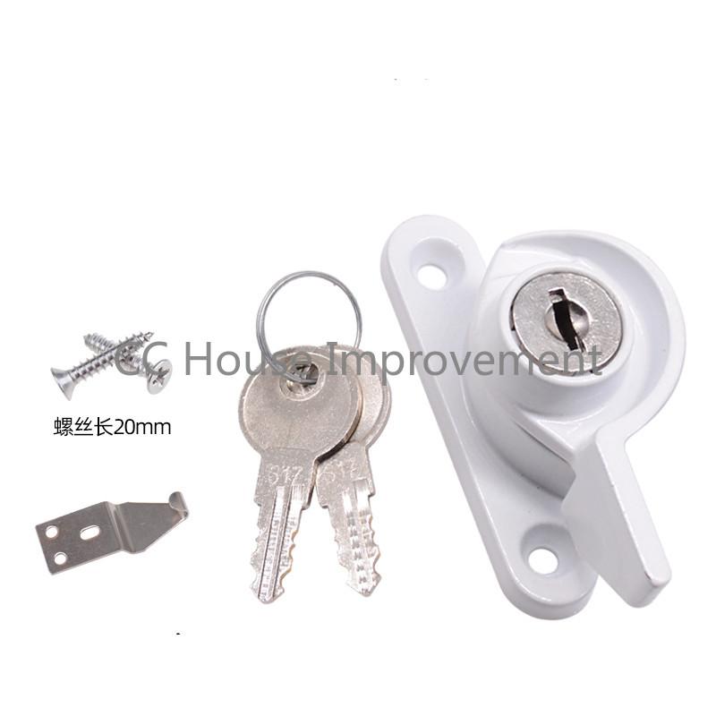 Замок для дверей и окон из цинкового сплава Замок для окон и дверей Блокиратор раздвижных окон Защелка для окон Запорный замок с ключом