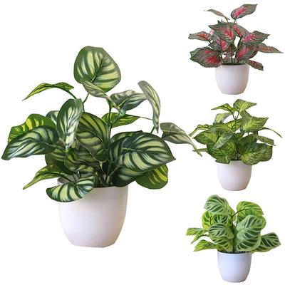 A Muium 1pc Plantes artificielles Plante succulente de Fleur Artificielle C/éramique Fausses Plantes Vertes pour Home Office Decor