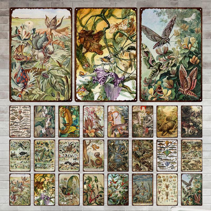 Fish, Fish, Flower Variety Sign Metal Sign Vintage Tin Sign Bar Vintage Wall Decor Bar Club Man Cave Metal Poster