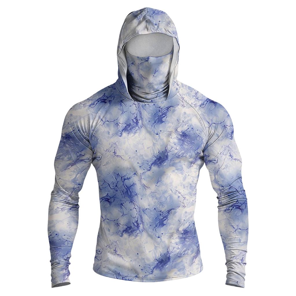 Men's Casual Drop-Shoulder Hooded Long-Sleeve Shirt