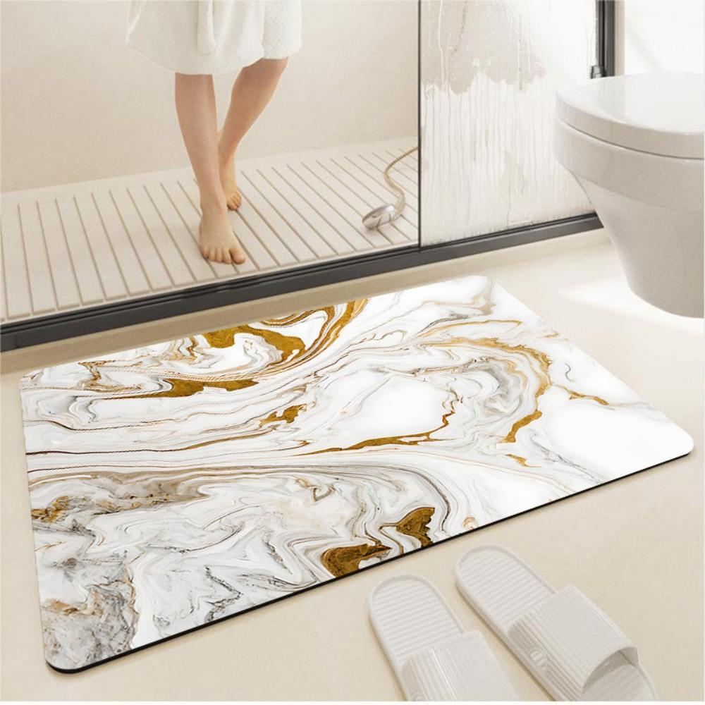

Противоскользящий коврик для пола из диатомовой грязи с мраморным рисунком, ковер для входа в ванную комнату, водопоглощающий коврик для пола, ковер для украшения дома 40X60CM 1.3X2FT