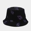 Basin hat female summer street double-sided butterfly bucket hat outdoor sun hat small fresh sunscreen bucket hat tide