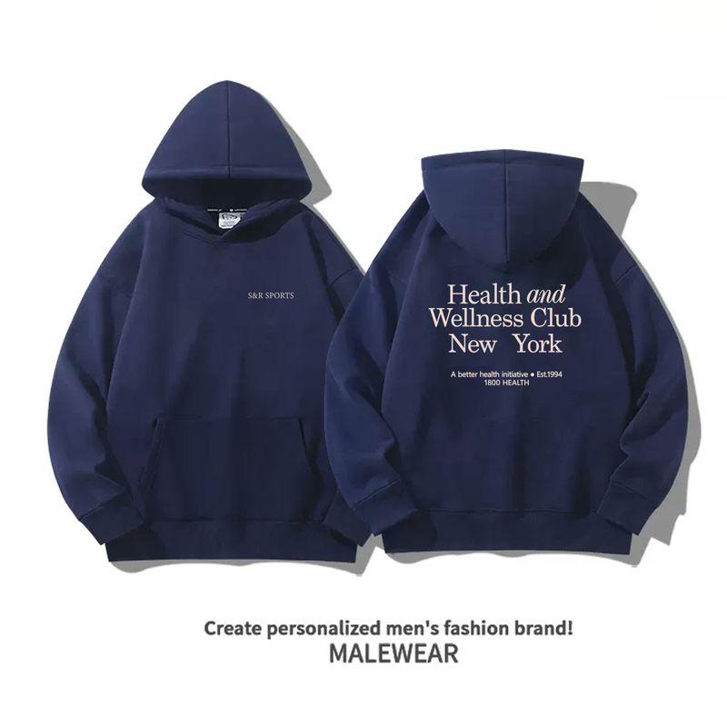 

Ink Blue round Neck Hoodie Women 2025 New Autumn and Winter Loose Plus size Chubby Girl Sports Style American vintage Long sleeve Ink Blue-Hooded [Spring & Fall regular Edition]] L