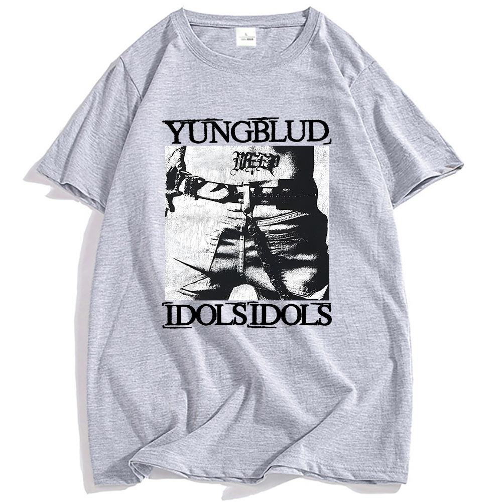 Idols Tetování Tričko YUNGBLUD Zpěvák Potisk Trička Bavlna Krátký Rukáv Letní Tričko Unisex Streetwear Hip Hop Pánská Trička Top