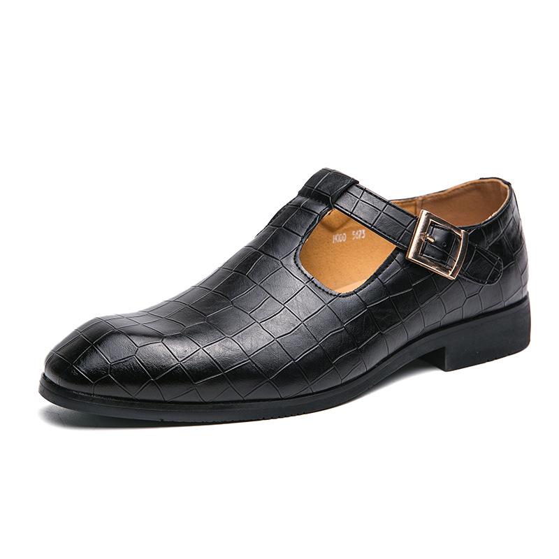 

2025 Sandals Men s Summer Pointed Leather Shoes Large Size Men s Leather Shoes Driving Shoes Men s Casual 38 чёрный