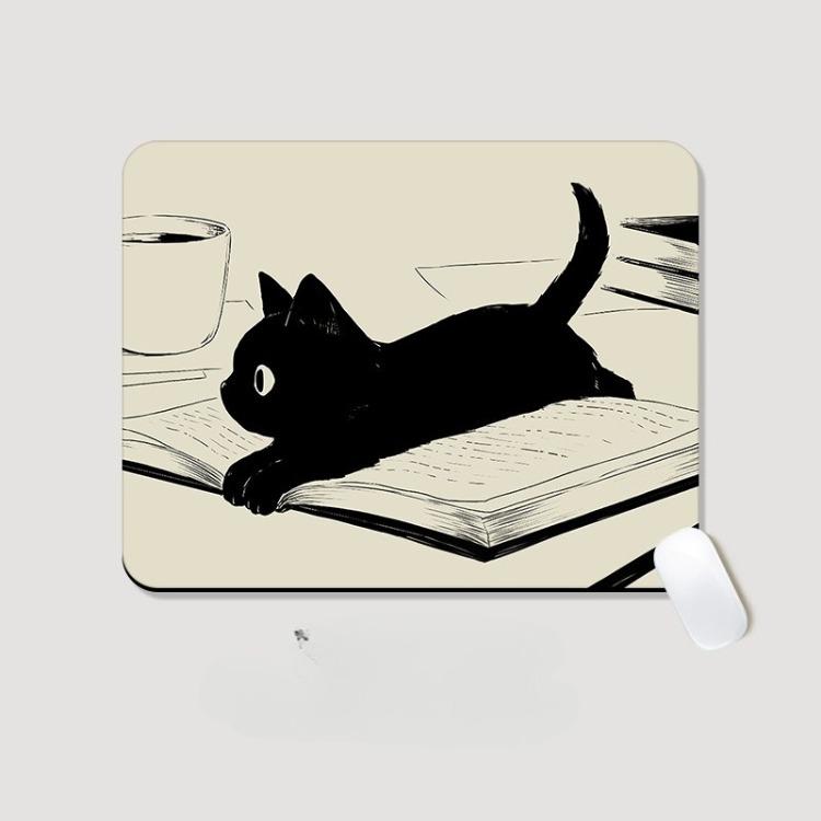 Cute Black Cat Small Mouse Pad Female Non-slip Cushion Office Entertainment Thickened Computer Desk Pad Wrist Pad