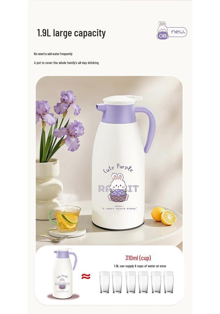Portable Large-Capacity Glass-Lined Thermos Flask for Home
