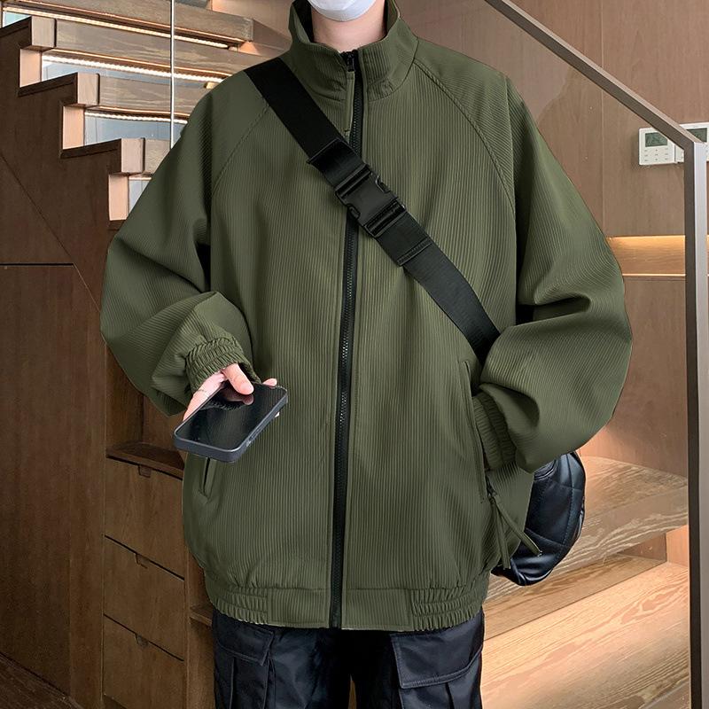 

Осень Новый стиль японский универсальный воротник-стойка куртка мужская свободная куртка для полных мужчин плюс толстый размер одежда больших размеров 8XL зелёный