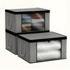 3PCS Set Multifunctional Foldable Storage Boxes 35L Large Capacity With Clear Window Wide Handles For Bedroom Closet Under