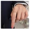 S925 Sterling Silver Double T Open Women's Ring - Korean Style, Minimalist, Luxury Feel, Niche Design.