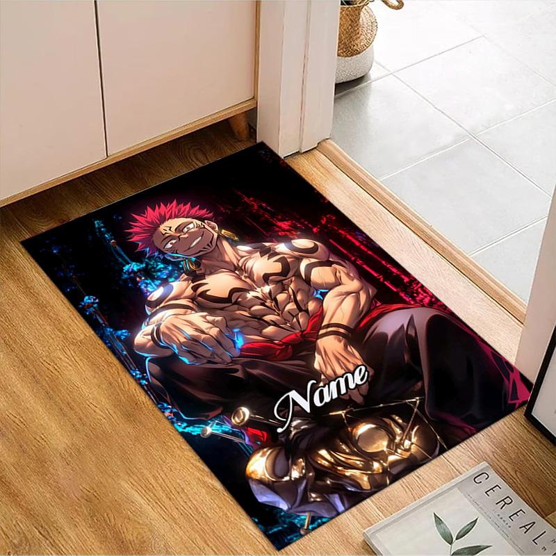 Benutzerdefinierter Name Jujutsu Power Teppich Spielteppich, Fußmatte für Schlafzimmer Wohnzimmer Eingangsbereich Teppich, Wohnkultur Idee Geschenk für Weihnachten Geburtstag