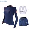 Womens UV Protection Long Sleeve Rash Guard Set With Pants Diving Snorkeling Surfing Swimming