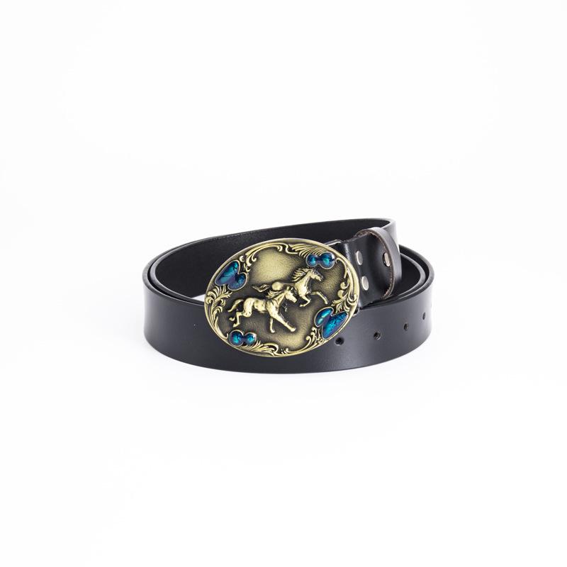 Men's Retro Punk Metal Buckle Leather Belt