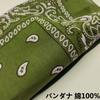 Trifong Bandana Green Paisley 100% Cotton Adult Stylish Cotton Handkerchief Bandana Men's Women's Unisex 55cm X 55cm Olive