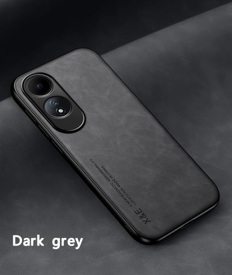 Luxury Leather Case For OPPO A60 4G A79 A58 A78 A98 A57 A97 A96 A95 A53 A32 A74 Cover With Metal Plate Support Car Hold