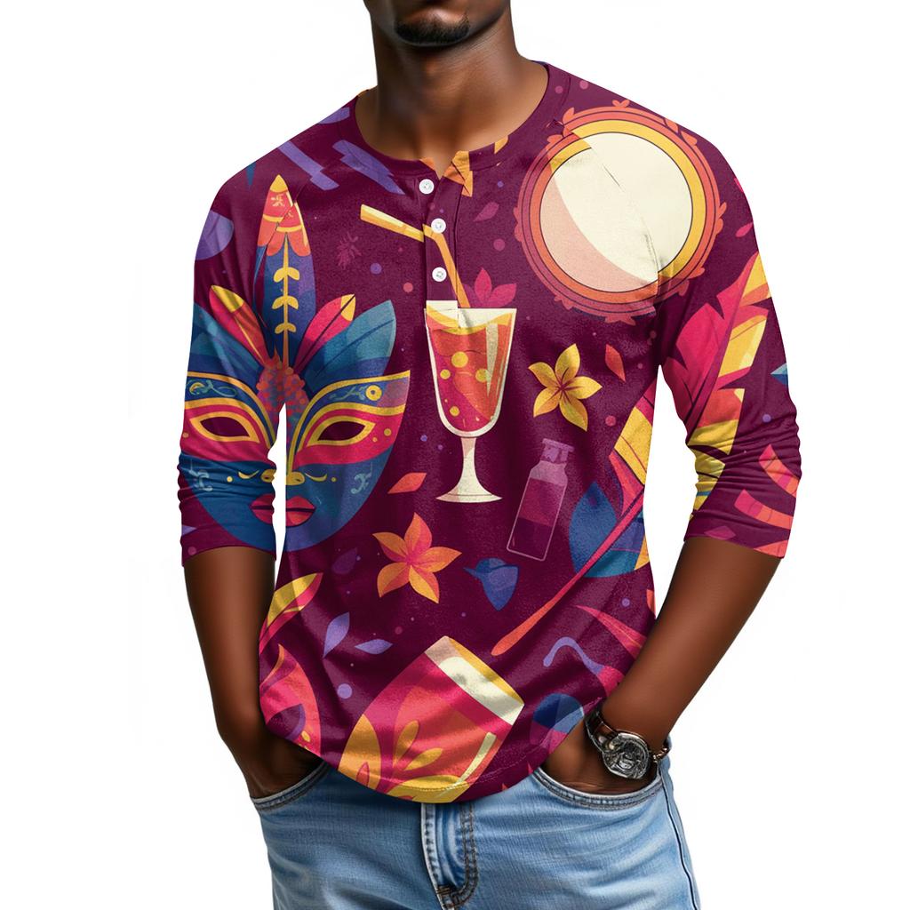 Men's Raglan Sleeve Three-quarter Sleeve Top