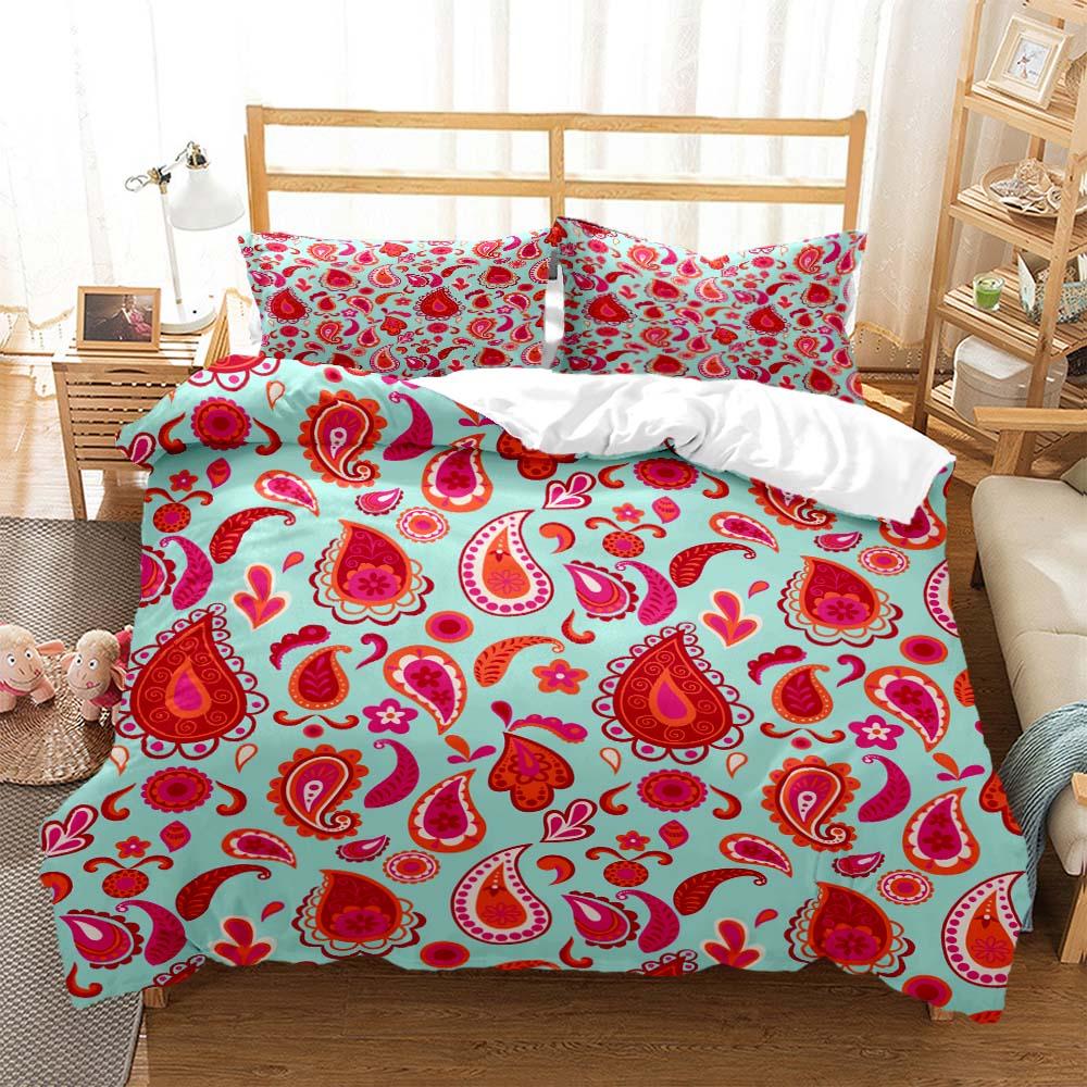 

Этнический стиль с узором пейсли, 3D-принт, постельное белье размера «queen», мягкое и удобное, на заказ, комплект постельного белья размера «king» EU single(135x200cm)