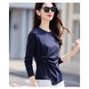Spring and Autumn Irregular Long Sleeve T-Shirt Women's Simple Slim Fit Versatile Slim Top