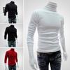 Herren Herbst Einfarbig Langarm Rollkragen Gestricktes Schlankes Unterhemd