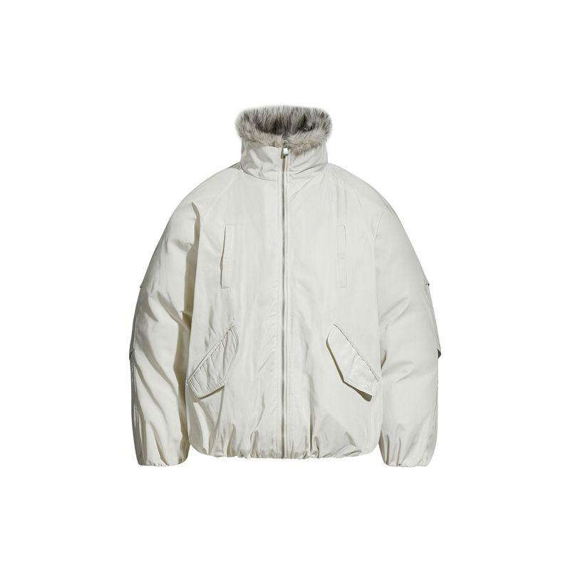 Kisko American-Style Winter Warm Stand-Up Collar Workwear Cotton Jacket for Men and Women, High-End Loose Cotton Coat, Trendy